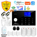 Carregue a imagem no visualizador da Galeria, Tuya Smart Home Wifi GSM Burglar Alarm System APP Control 433MHz Wireless Door Water Sensor PIR Motion Carbon Monoxide Detector  Amaijoin
