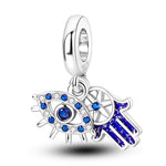 Load image into Gallery viewer, Charms Plata De Ley 925 Evil Blue Eyes Silver Sun Star Elk Dinosaur Flower Charm of Original Fits Women Anniversary DIY Jewelry  Amaijoin
