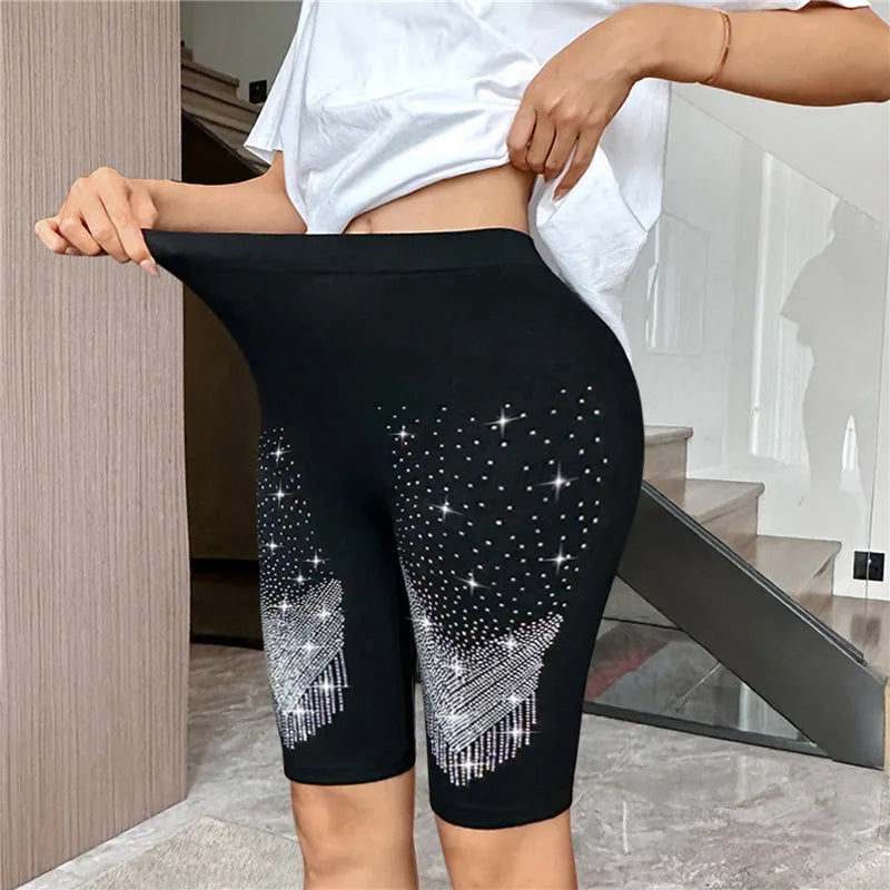 Women Thin Fitness Short Pants Ladies High-Waist Summer Shorts Bottom Biker Cycling Shorts Bodycon Streetwear female Clothing  Amaijoin