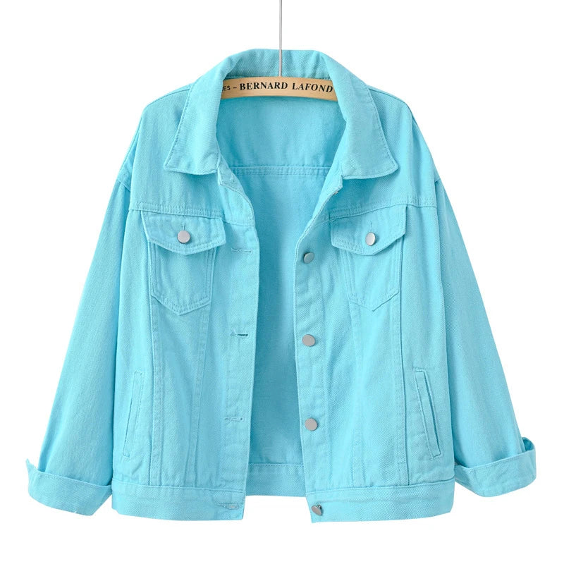 2024 Spring New Denim Jacket For Women Casual Tops Short Coat Female Solid Jean Jackets Fashion Cotton Loose Outerwear  Amaijoin