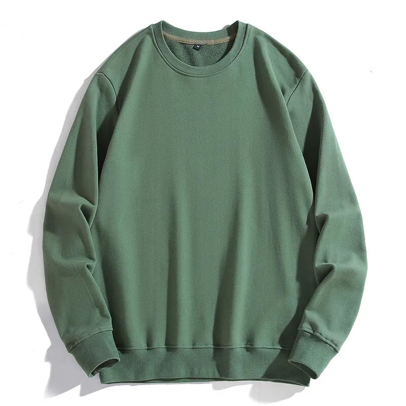 New Spring Autumn 100% Cotton Sweatshirt Men Pullover O Neck Tees Streetwear Couple Hoodies Sweatshirts Tops Mens Clothing 2024  Amaijoin