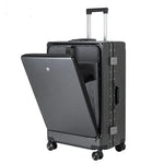 Carregue a imagem no visualizador da Galeria, KLQDZMS Luggage Aluminum Frame 20 Inch Boarding Case Front Opening Trolley Case USB Charging Travel Bag 24&quot;26 Cabin Travel Case  Amaijoin
