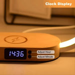 Carregue a imagem no visualizador da Galeria, Multifunction Wireless Charger Pad Stand Clock LED Desk Lamp Night Light USB Port Fast Charging Station Dock for iPhone Samsung  Amaijoin
