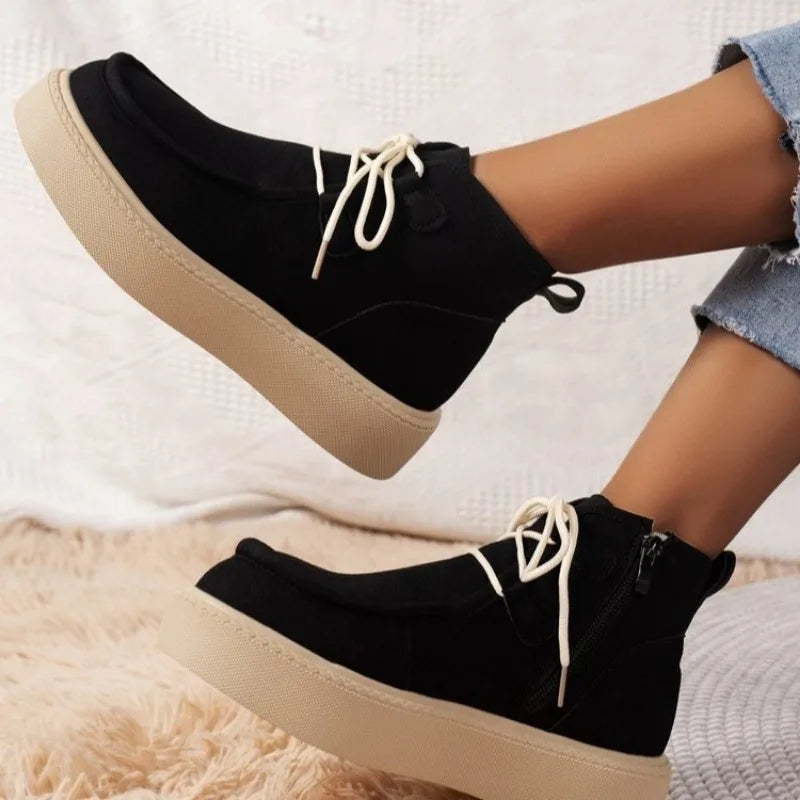 2023 New Fashion Winter Women's Breathable Retro High Top Boots Genuine Leather Fashion Versatile Casual Shoes Women's Boots  Amaijoin