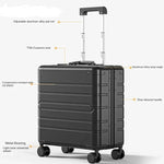 Carregue a imagem no visualizador da Galeria, KLQDZMS New Suitcase Small Boarding Box All Aluminum Magnesium Alloy Trolley Business Travel Bag 18 Inches Cabin Luggage  Amaijoin
