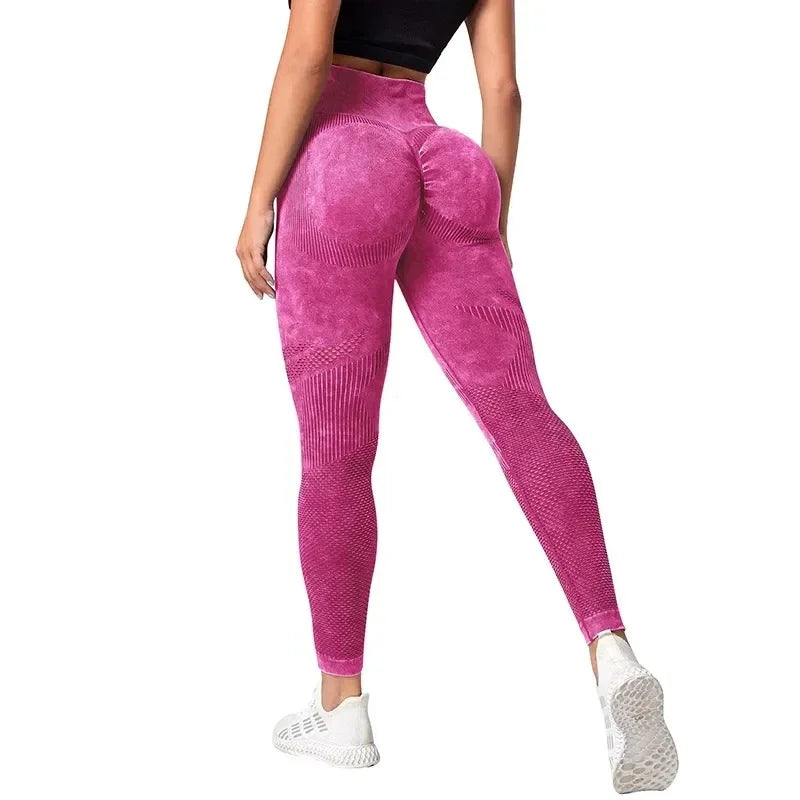 2023 Women Leggings Washing Yoga pants Bubble Butt Push Up Fitness Legging High Waist Scrunch Tight Mujer Gym Seamless Legging  Amaijoin