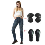 Carregue a imagem no visualizador da Galeria, Women Motorcycle Pants Four Seasons Locomotive Jeans Wearable Motocross Pants Moto Motorbiker Biker Riding Pants Pantalon Moto  Amaijoin
