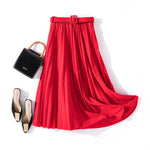 Carregue a imagem no visualizador da Galeria, XFPV 2023 New Autumn Summer Fashion Solid Color High Waist Pleated A Line medium and long Skirt Women SM1983  Amaijoin
