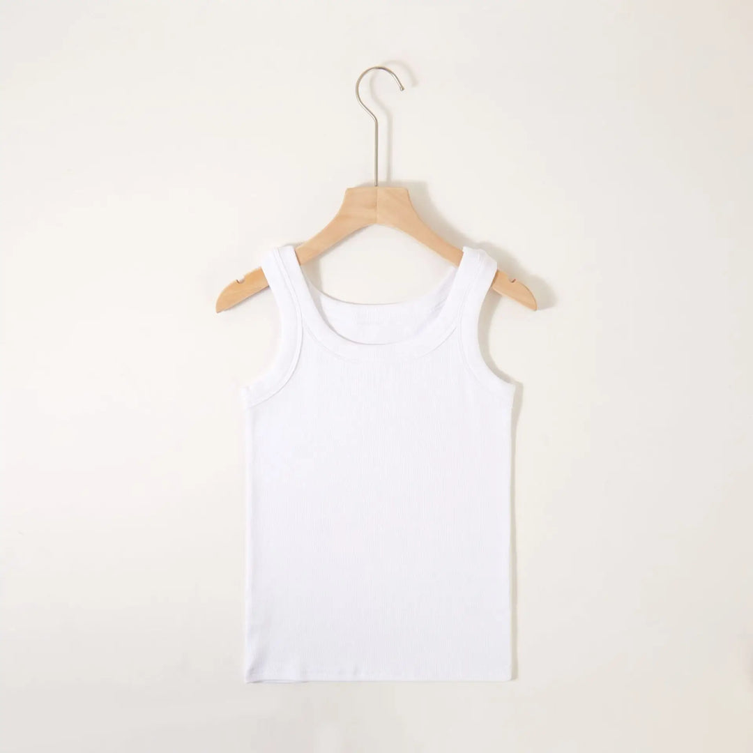 Women's Round Neck Basic Racerback Camisole Rib-Knit Solid Sleeveless Crop Tank Tops Long Vest  Amaijoin