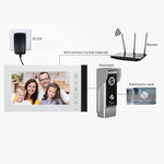 Carregue a imagem no visualizador da Galeria, AnjieloSmart 7 Inch Wired Video Door Phone Home Intercom for Apartment Street Doorbell Camera Call Panel Unlock Talk Waterproof  Amaijoin
