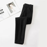 Load image into Gallery viewer, Women&#39;s Wool Dress Pants Casual Jogger Style Office  Wide Trousers  Woolen Cropped Pants ouc2533  Amaijoin
