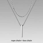 Carregue a imagem no visualizador da Galeria, Vnox 3D Vertical Bar Necklaces for Men, Layering Stainless Steel Geometric Pendant, Layered Wheat Rope Cuban Chain, Boy Collar  Amaijoin
