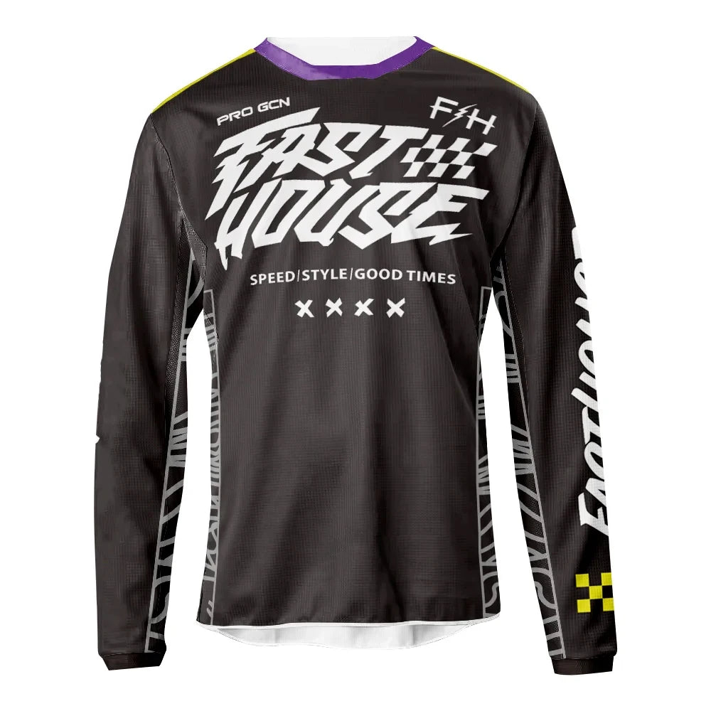 Fasthouse Summer MTB Road Motocross Shirt Men Breathable Mountain Bike Mtb Long Sleeve Racing  Quick-drying Cycling Jersey  Amaijoin