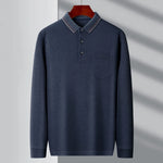 Carregue a imagem no visualizador da Galeria, New Men&#39;s Casual Long Sleeve Polo Shirt Fashion Solid Color Top  Amaijoin
