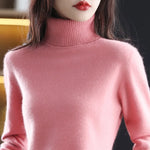 Carregue a imagem no visualizador da Galeria, Autumn And Winter New 100% Mink Cashmere Sweater 2023 Women&#39;s High Neck Knitted Pullover Loose Korean Fashion Warm Women&#39;s Top  Amaijoin
