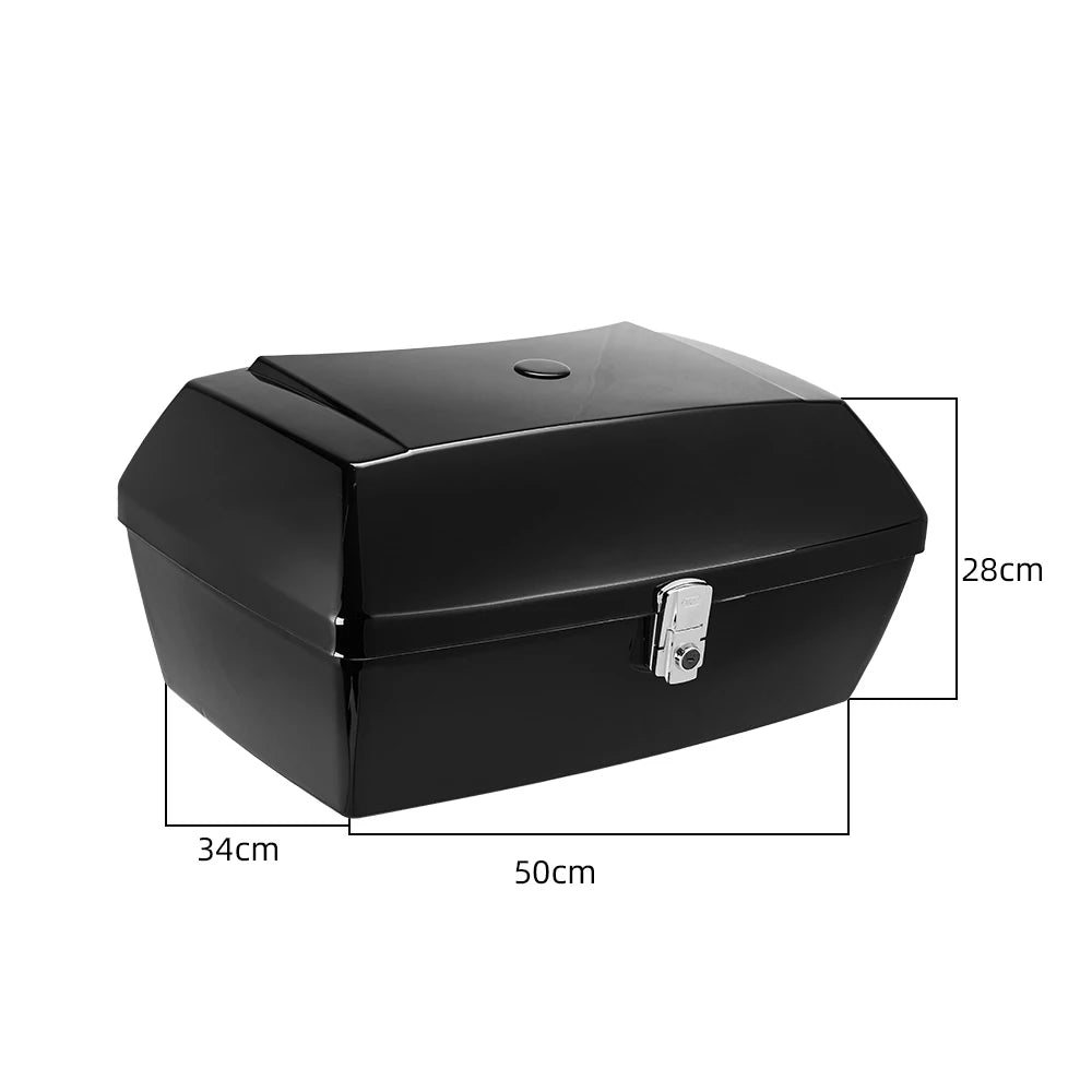 Universal 48L Motorcycle Rear Trunk Storage Box Tail Luggage Trunk Case Toolbox w/Backrest Pad Motobike Scooter Storage Box Tail  Amaijoin