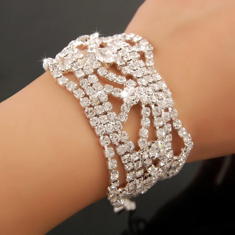 New Fashion Charm Bracelets 925 Silver AAAAA Zircon Crystal Women Bracelet Wedding Engagement Luxury Jewelry  Amaijoin