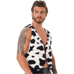 Carregue a imagem no visualizador da Galeria, Men&#39;s Cow Print Sleeveless Open Front Coat Vest Hippie Christmas Halloween Carnival Cowboy Role Play Fancy Costumes Cow Vest  Amaijoin
