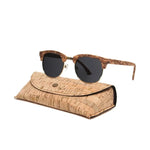 Carregue a imagem no visualizador da Galeria, Kenbo Half Frame Polarized Wood Sunglasses With Case Man Woman Luxury Brand Designer Sun Glasses Male Retro Rivet Mirror Eyewear  Amaijoin
