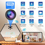 Carregue a imagem no visualizador da Galeria, WiFi Security Camera with Clock, Full HD, 4K, Mini Wireless Camera with LED Light, WiFi Nanny Cam, Strong Night Vision  Amaijoin
