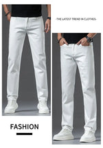 Load image into Gallery viewer, 2024 New Summer Luxury White Jeans for Men Comfortable Cotton Fabric Straight Pants Classic Style Denim Trousers Male  Amaijoin
