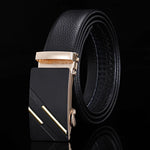 Carregue a imagem no visualizador da Galeria, For Men Famous Work Business Black Cowskin PU Strap Men Leather Belt Metal Automatic Buckle Brand High Quality Luxury Belts  Amaijoin
