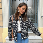 Carregue a imagem no visualizador da Galeria, PB&amp;ZA 2024 Spring New Women&#39;s Fashion and Elegance Short and Versatile Printed Quilted Round Face Jacket Coat  Amaijoin
