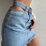 Load image into Gallery viewer, Women Fashion New Split High Waist Denim Skirt Summer Comfortable Daily Wrap Hip Half-body Dress Female Casual Trend Streetwear  Amaijoin
