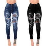 Carregue a imagem no visualizador da Galeria, 2023 Autumn High Waist Ripped Jeans For Women Fashion Stretch Skinny Denim Pencil Pants Casual Slim Trousers S-3XL  Amaijoin
