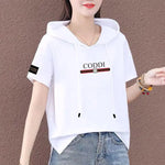 Carregue a imagem no visualizador da Galeria, Short Sleeve Summer Thin White T-shirt Women Casual Fashion Top Loose Style Polyester Fabric Cartoon Design  Amaijoin
