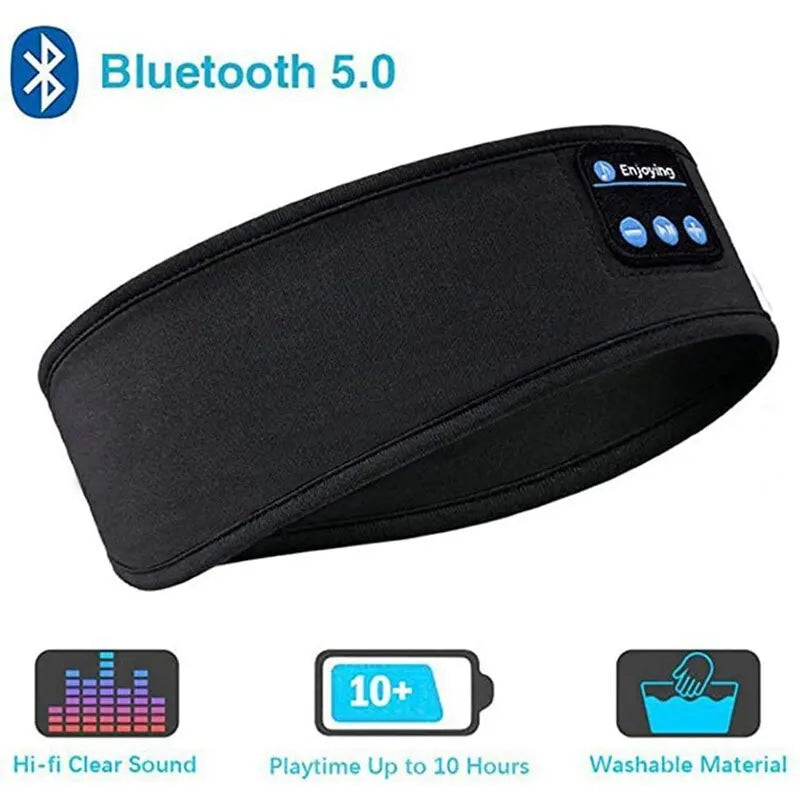 Fone Bluetooth Earphones Sports Sleeping Headband Elastic Wireless Headphones Music Eye Mask Wireless Bluetooth Headset Headband  Amaijoin