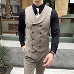 Carregue a imagem no visualizador da Galeria, High Quality Autumn Double Breasted Suit Vest Men Business Formal Sleeveless Vest Slim Fit Wedding Groom Banquet Party Waistcoat  Amaijoin
