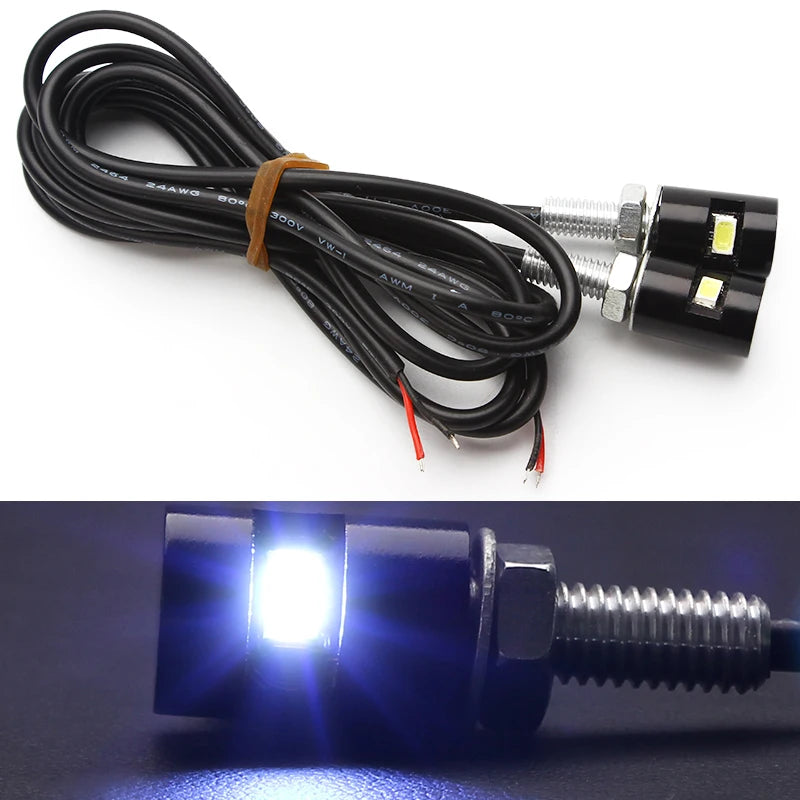 2pcs/lot Car Auto Motorcycle Tail Number Universal Screw Bolt Light 12V SMD 5630 License Plate lamp White LED 2016 Hot Sale  Amaijoin