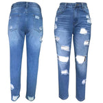 Carregue a imagem no visualizador da Galeria, Women&#39;s Nine-point Ripped Jeans With Elastic Waist, Loose Mid-high Waist, Versatile Spring And Summer Thin Style  Amaijoin
