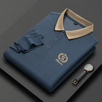 Carregue a imagem no visualizador da Galeria, New Men&#39;s Casual Embroidery Long Sleeve Polo Shirt Fashion Solid Color Top  Amaijoin
