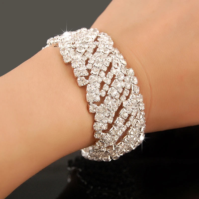 New Fashion Charm Bracelets 925 Silver AAAAA Zircon Crystal Women Bracelet Wedding Engagement Luxury Jewelry  Amaijoin