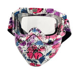 Load image into Gallery viewer, Motorcycle Mask Sakura Pattern Street Hip Hop Face Mask Motorcycle Goggles Mask Open Face Motorcycle Helmet Cycling Face Shield  Amaijoin
