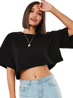 Load image into Gallery viewer, Women Crop Top  Navel Baring New Summer Sport T-shirts  Amaijoin
