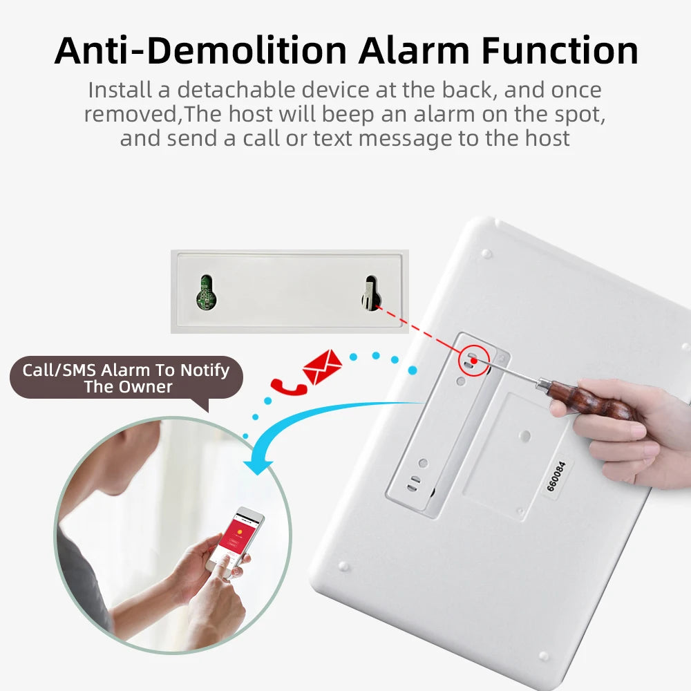 Gautone Tuya Smart Wifi Home Security Alarm System Wireless GSM Fire Alarm System Panel Smart Life App Control work with Alexa  Amaijoin