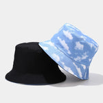 Carregue a imagem no visualizador da Galeria, 2022 Cotton Blue Sky And White Clouds Print Bucket Hat Fisherman Hat Outdoor Travel Sun Cap For Men And Women 05  Amaijoin
