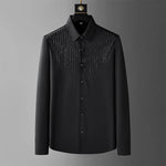 Carregue a imagem no visualizador da Galeria, Luxury Stripes Diamond Shirt for Men Long Sleeve Casual Business Dress Shirts Fashion Social Party Banquet Tuxedo Blouse M-4XL  Amaijoin
