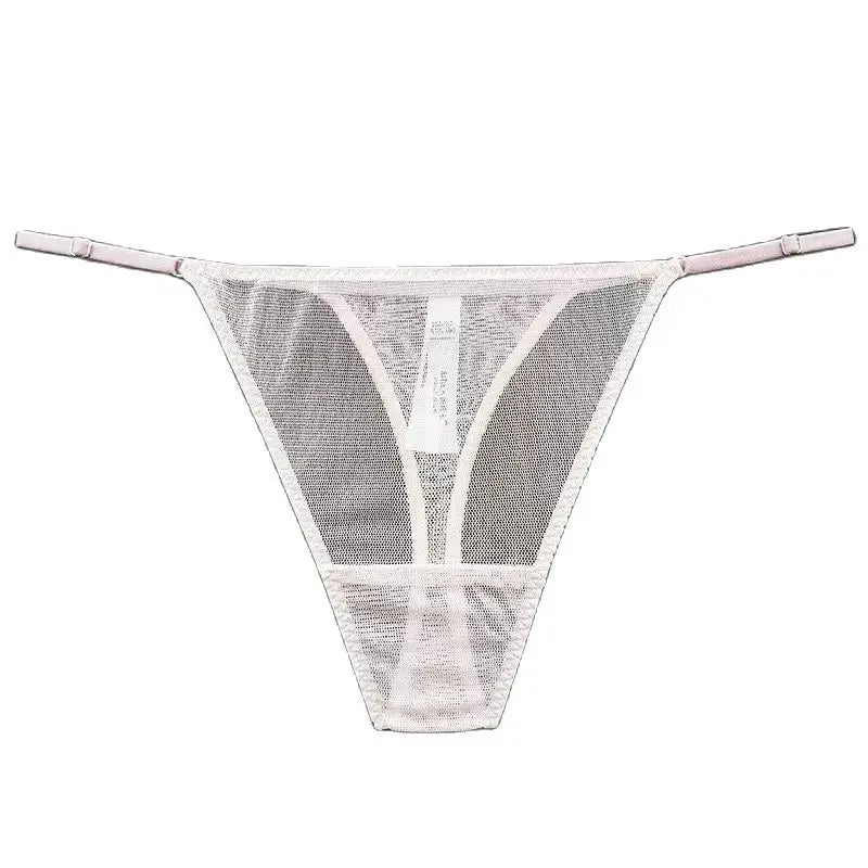 BirdTree 100%Real Silk Sexy Briefs, Women's Mesh Solid Thong, Transparent Erotic Basic T-back, 2024 Spring Summer New P41944QM  Amaijoin