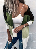 Load image into Gallery viewer, Women&#39;s Color Block Cardigan - Stylish Long Sleeve Sweater for Fall and Winter  Amaijoin
