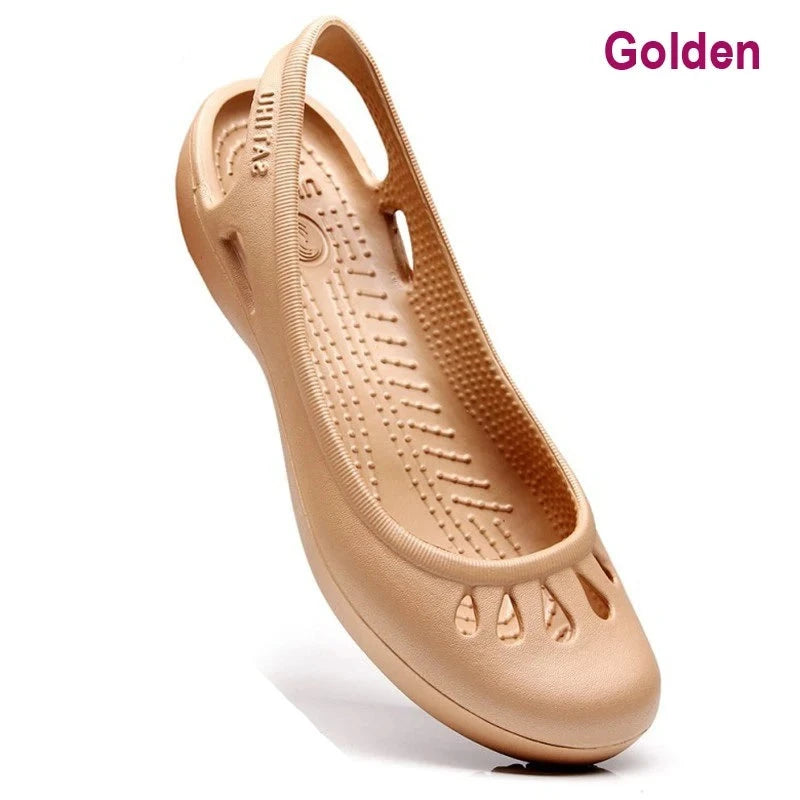 Certified Satihu Summer New Lightweight Anti Slip Hole Shoes  Clog For Women's Flat Bottom Sandals Nurse Outdoor Beach Jelly  Amaijoin