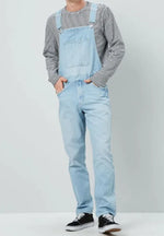 Carregue a imagem no visualizador da Galeria, Men Casual Pocket Button Stitching Spaghetti Strap Jeans Autumn Vintage Jeans Jumpsuits Men Washed Straight-Leg Denim Jumpsuits  Amaijoin
