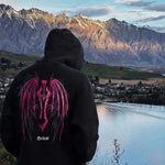 Carregue a imagem no visualizador da Galeria, 2023 Explosions Sweater American Fashion Brand Y2k red Light Magic Sword Devil Wings Niche Loose Hooded Coat Men And Women Tide  Amaijoin
