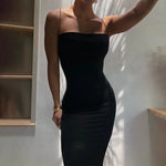 Carregue a imagem no visualizador da Galeria, Summer Black Sexy Dress Women Streetwear Sleeveless Backless Solid Spaghetti Strap Bodycon Casual Clubwear Elegant Party Dresses  Amaijoin
