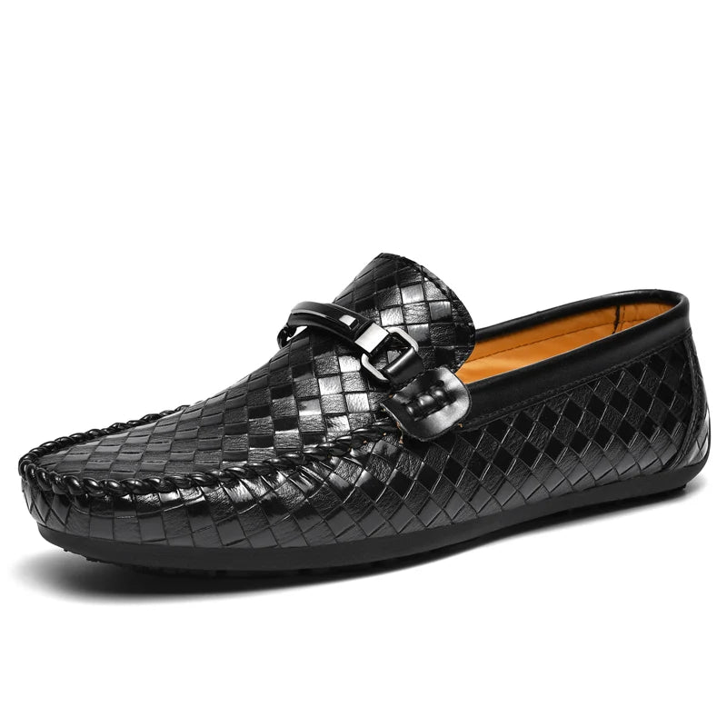 Men Shoes Leather Slip on Mens Moccasins Breathable Italian Casual Shoes Luxury Brand Loafers Men Driving Shoes Zapatos Hombre  Amaijoin