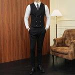 Carregue a imagem no visualizador da Galeria, Brand Clothing Men&#39;s Suit Vests Herringbone Wool Tweed Double Breasted Waistcoat Tuxedo Groomsmen for Wedding 4XL 5XL  Amaijoin
