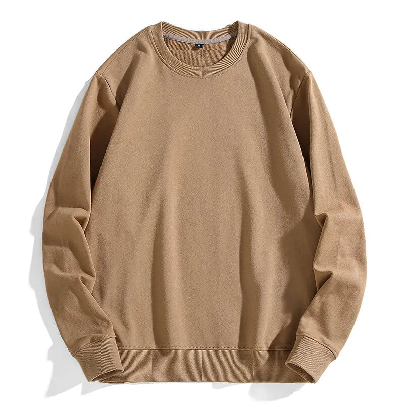 New Spring Autumn 100% Cotton Sweatshirt Men Pullover O Neck Tees Streetwear Couple Hoodies Sweatshirts Tops Mens Clothing 2024  Amaijoin